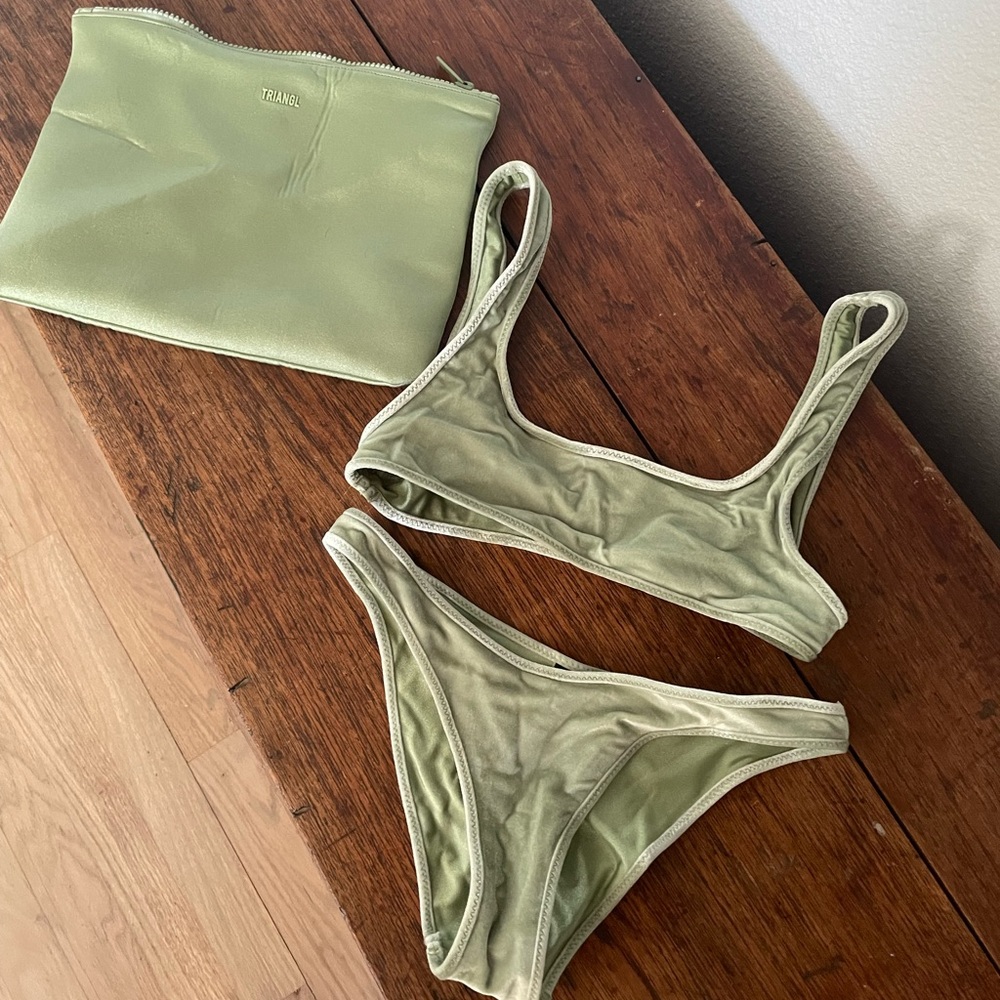 Green Triangl Bikini. S top and XS bottoms. worn less than 5 times